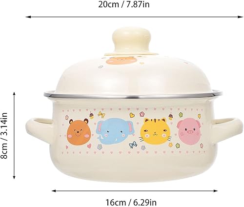 Miniatura 2 de Angoily Olla esmaltada, olla a fuego lento para el hogar, utensilios de cocina para el hogar, olla de estofado para el hogar, olla de esmalte para