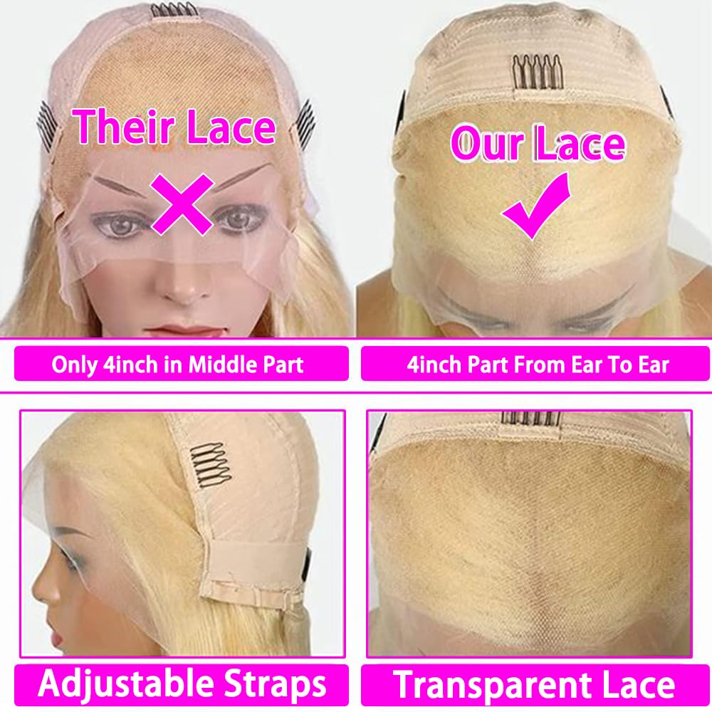 Transparent Fulllace Blonde 613 Full lace Wig 2020 Amazon.com : Amecire 613 Lace Front Wig Human Hair 13x4 HD  main image 4