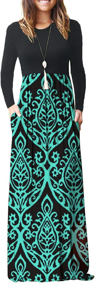 AUSELILY Women's Classic Long Sleeve Dress Loose Plain Long Casual Maxi Dresses with Pockets 2026