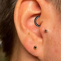 Vista 6 de Septum rings hoops,1PCS 16G8mm Ring Multi-Cones Surgical Stainless Steel Nose Ring Hoop Jewelry Clicker Cartilage Earring Hinged Segment Daith