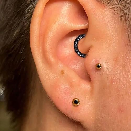 Miniatura 6 de Septum rings hoops,1PCS 16G8mm Ring Multi-Cones Surgical Stainless Steel Nose Ring Hoop Jewelry Clicker Cartilage Earring Hinged Segment Daith