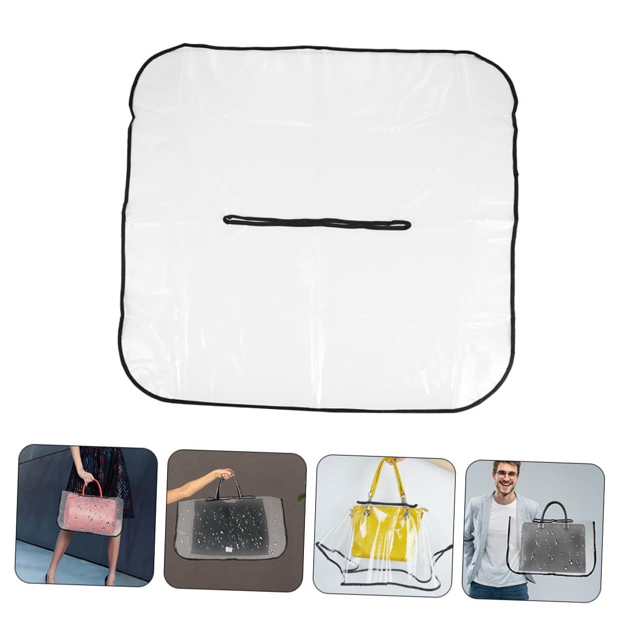 2 Stück Durchsichtige Regenschutzhülle für Handtaschen aus Leichtem Eva mit Stabilem Randdesign für Regnerische Tage und Outdoor Aktivitäten