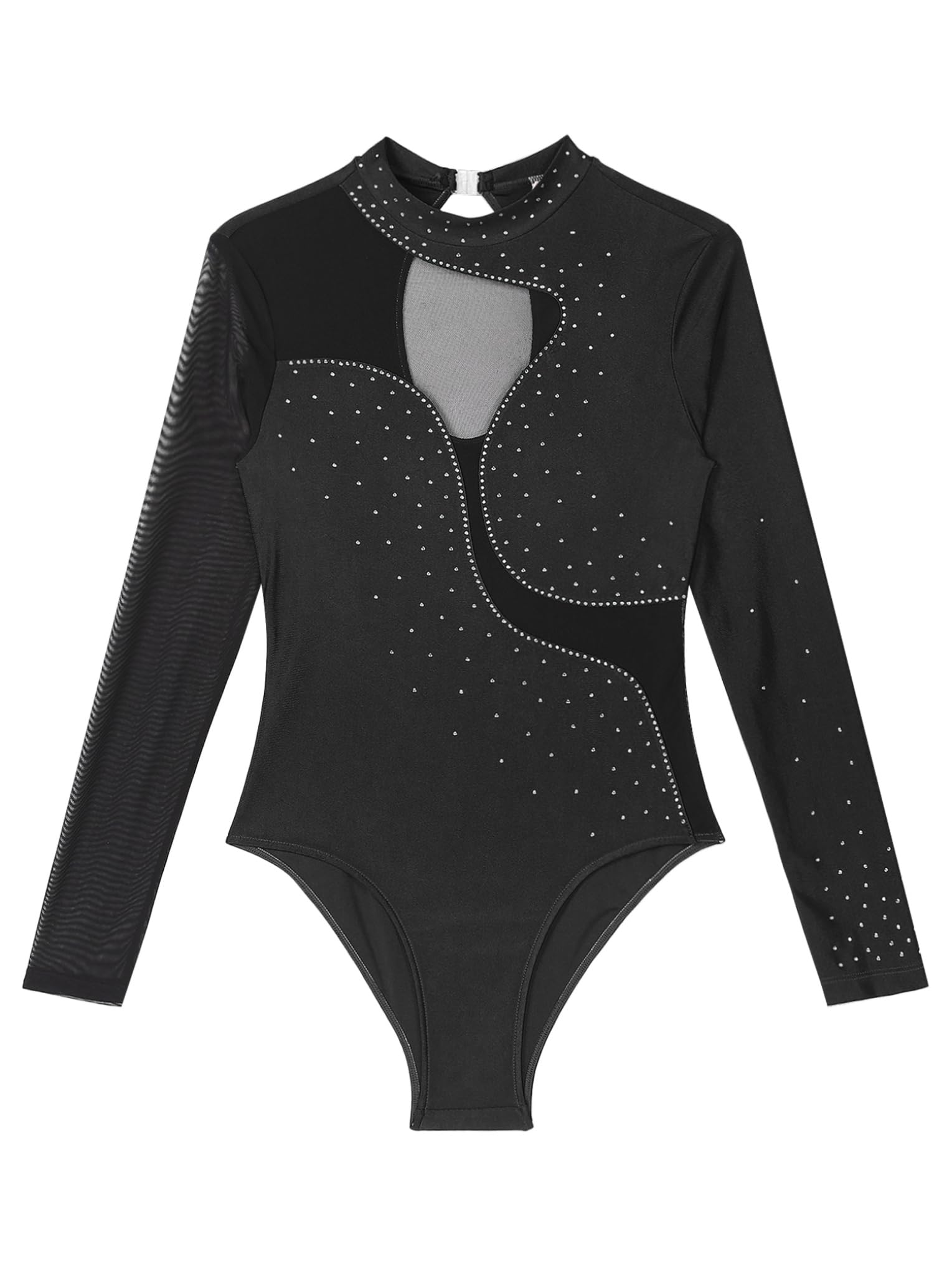 Maillot Gimnasia Ritmica Brillantes Leotardo Ballet Mujer Manga Larga Body Patinaje Artistico Maillot de Danza Clásica Jumpsuit Deportivo Ropa de Ballet