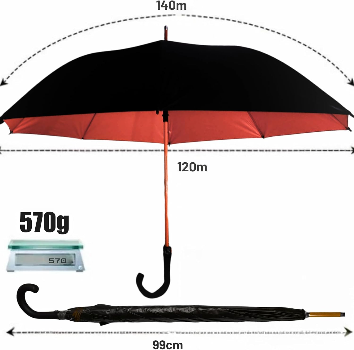 Guarda Chuva Automático Grande | Reforçado Repelente à Água, Fibra de Vidro Flexivel Tecido Resistente, Proteção UV 100%, Para 2 Pessoas-IT Guarda Chuva Automático Grande | Reforçado Repelente à Água, Fibra de Vidro Flexivel Tecido Resistente, Proteção UV 100%, Para 2 Pessoas-IT