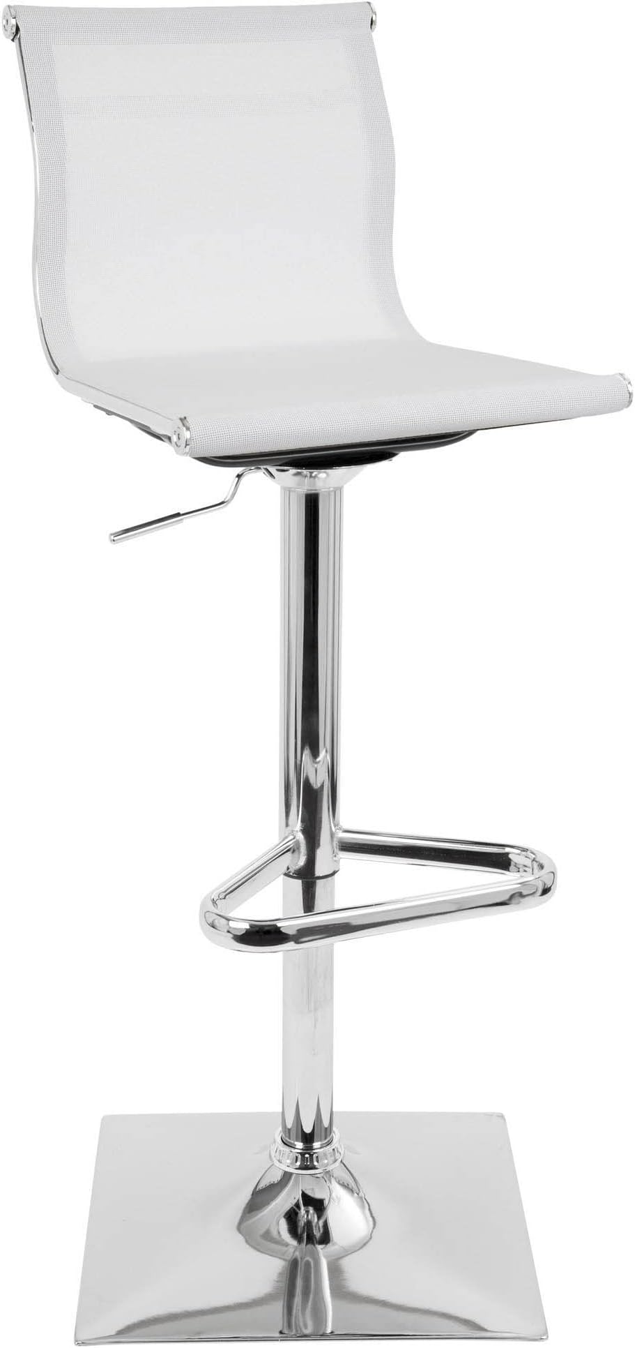 (White) - WOYBR BS-TW W Mesh Fabric, Chrome Mirage Barstool