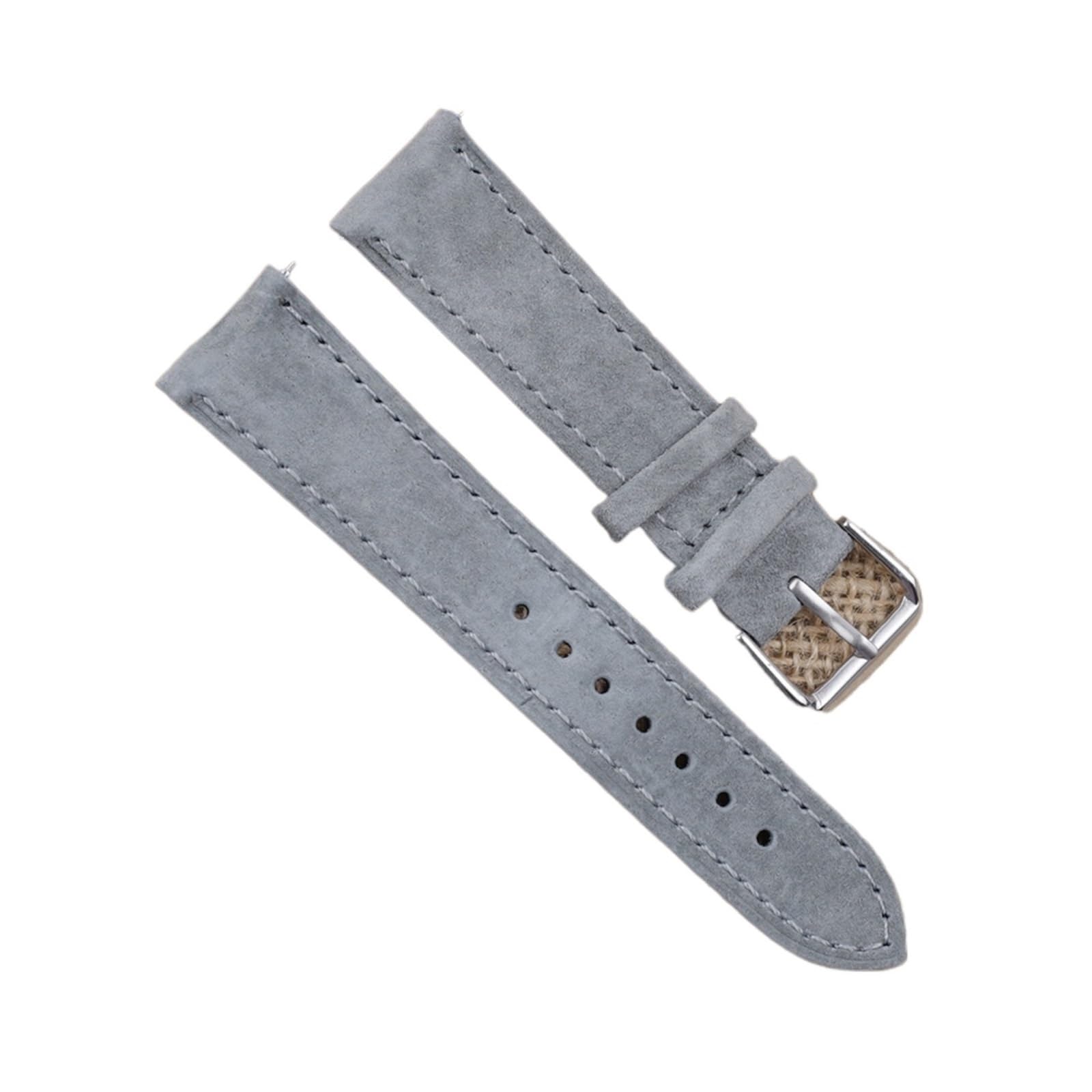 Skórzany zamszowy pasek do zegarka retro pasek do zegarka 18 mm 19 mm 20 mm 22 mm szaro-niebieski akcesoria (beżowy, 22 mm)