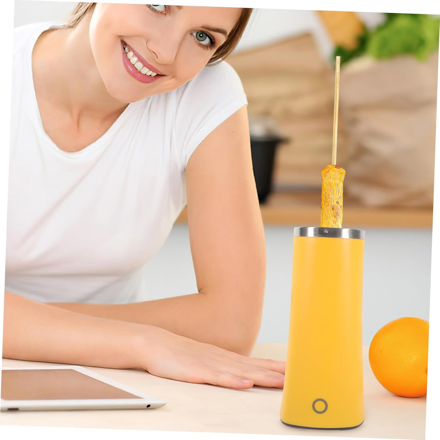 Automatic Mini Egg Roll Cooker Machine Fully Automatic Sausage Maker Lemon Yellow Design for Quick Breakfast Space-saving Easy to Use for Home Cooking