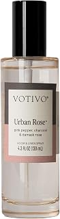 Votivo Urban Rose 4.3 oz Room & Linen Spray | Floral Scented Air Freshener for Linens & Living Areas | Premium Long Lasting Fragrance