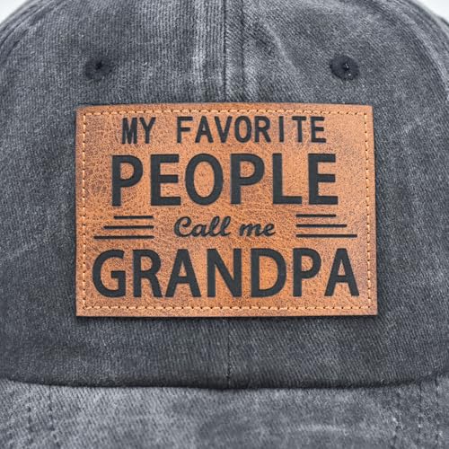 Gorra para abuelo de cuero para hombres miniatura 4
