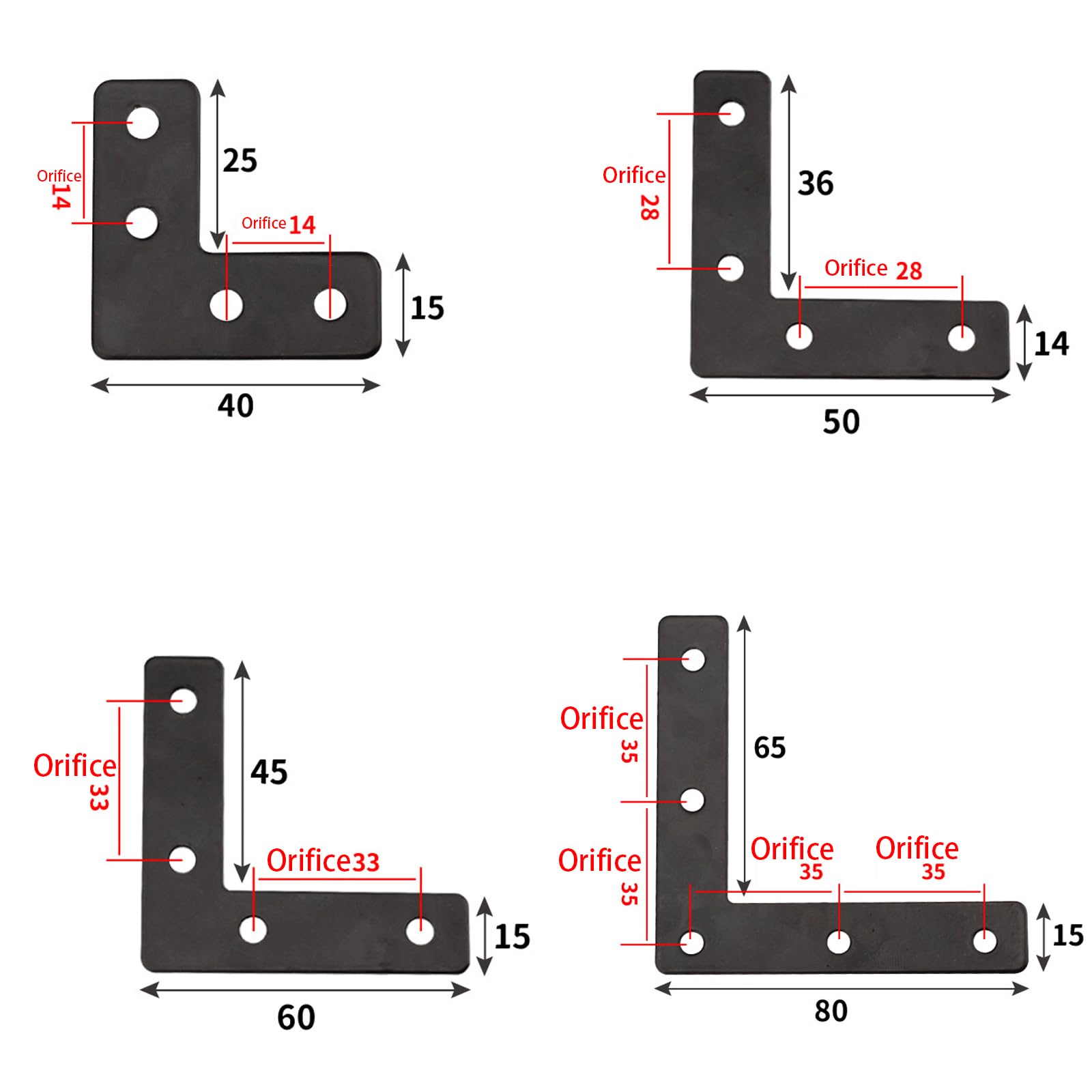 Leliafleury 10Pcs Flat L Corner Bracket Stainless Steel Mending Plates Flat Angle Connectors Joining Brace Brackets for Furniture Desk Table Shelf 60mm x 60mm - Image 4
