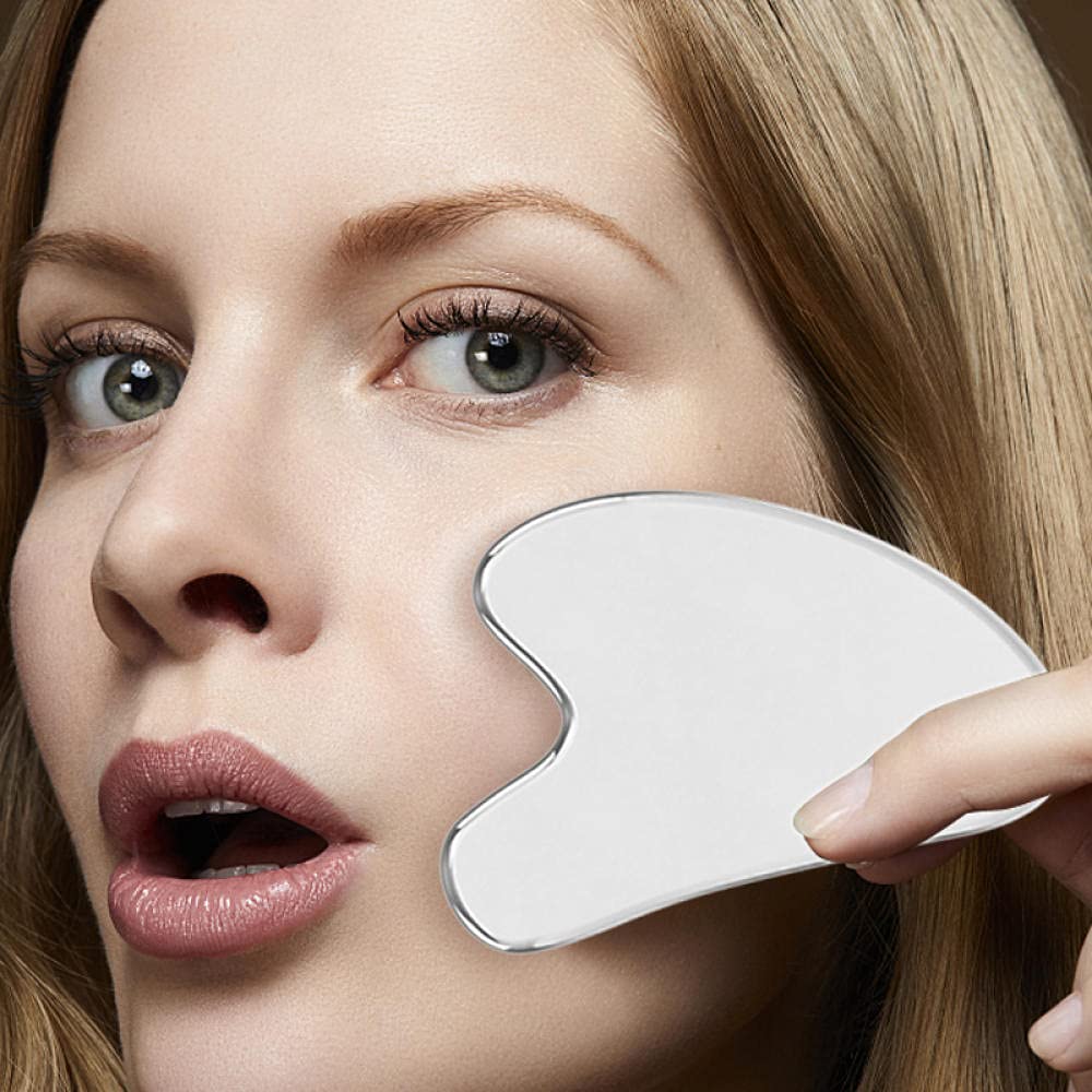Guache Raschietto 5pcs / lot Gua Sha Sha Scheda per il corpo facciale Guasha Massage Faccia Sollevamento Anti-Agente Viso Stuzzino per la cura della pelle-Quarzo rosa