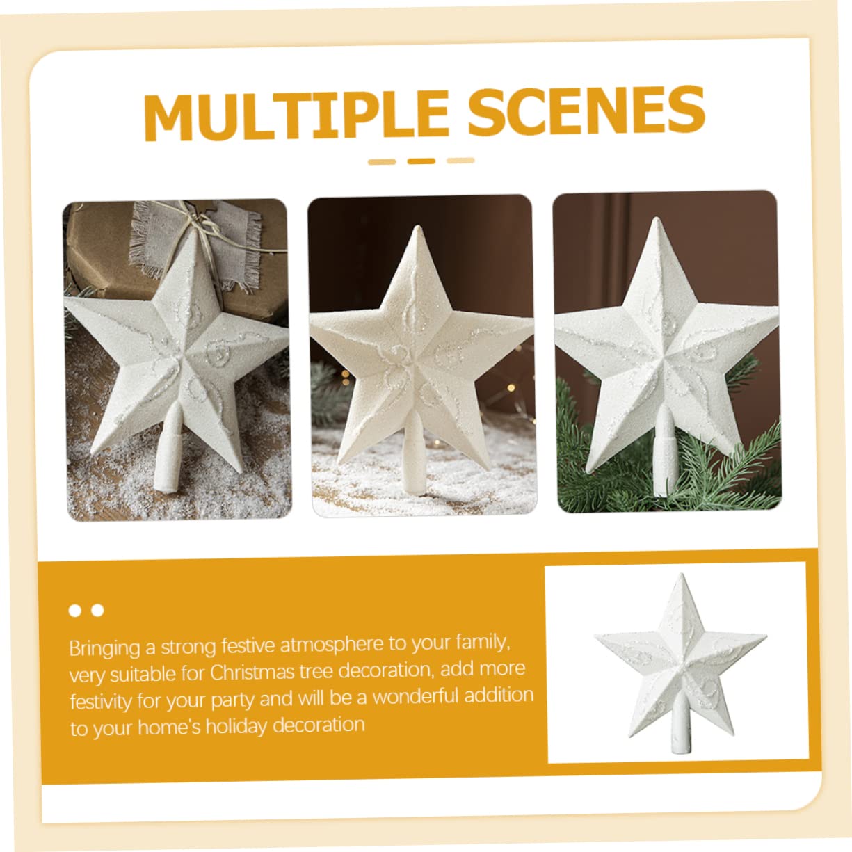 2 Piezas de Estrella Superior del árbol de Navidad, decoración del árbol de Navidad, Estrella del árbol de Navidad, Estrella del árbol de Navidad, decoración del árbol de Navidad, Estrella de