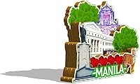 Vista 2 de Imán de Manila de Filipinas para nevera de madera 3D, monumentos de viaje, coleccionables, recuerdos, decoración hecha a mano -587