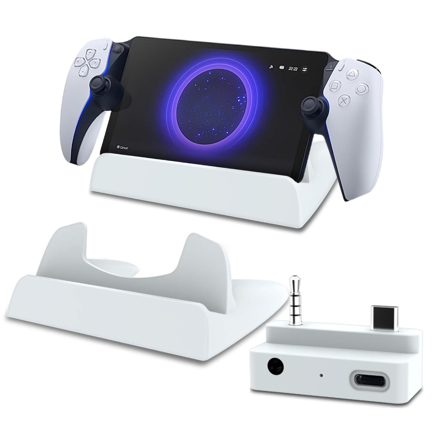 EASEGMER Charging Stand and Adapter for Playstation Portal - Charge Dock Stand Holder Accessories for PS Portal Remote Player