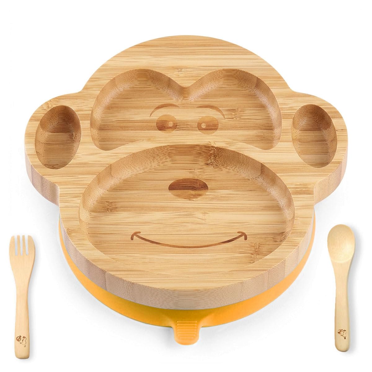 COBY - The Monkey Bamboo Suction Plate for Toddlers & Kids | BPA-Free, Plastic-Free | Eco-Friendly Weaning Plate | Organic, Non-Toxic | Secure Silicone Base | Fun & Safe Dining Experience-image-36