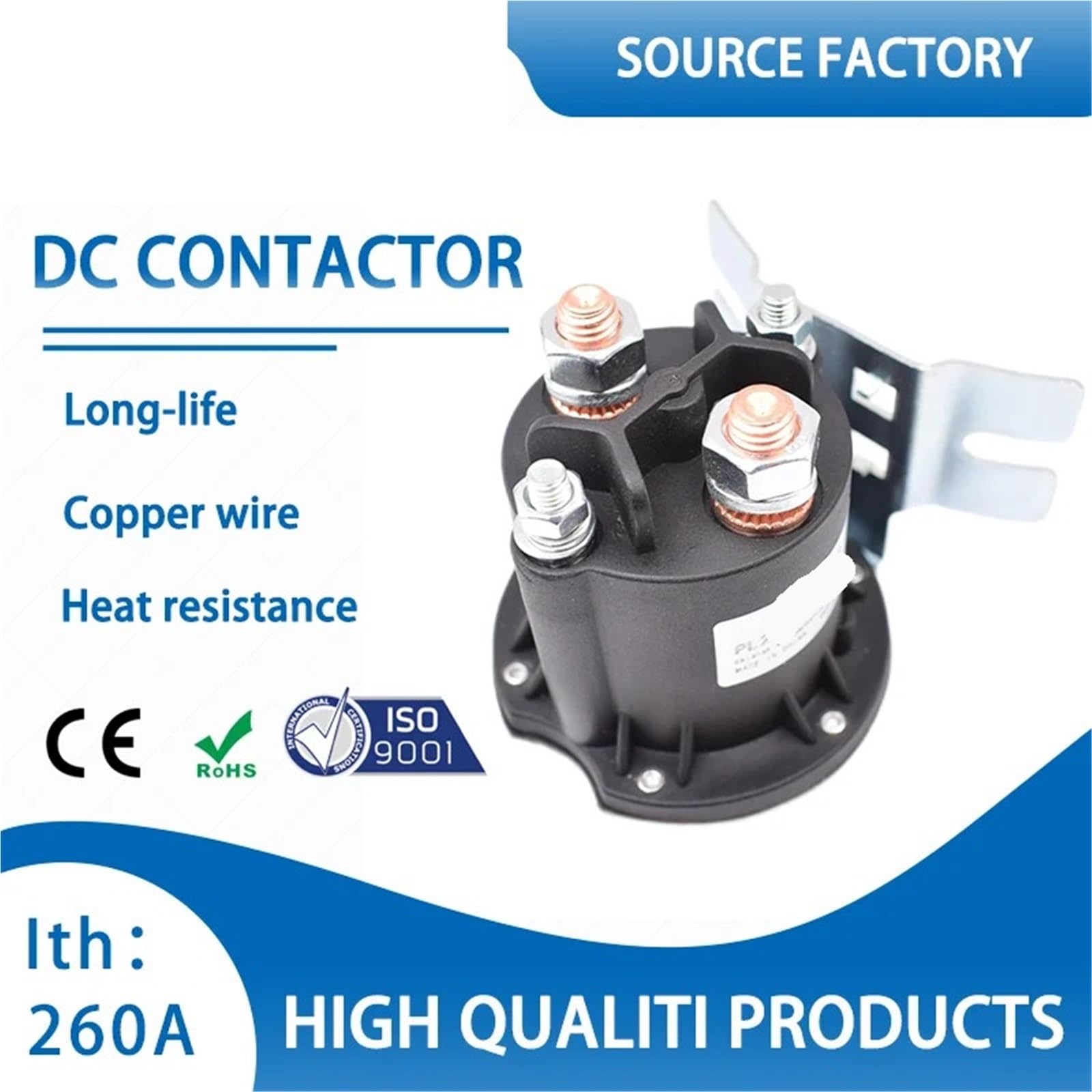 Hydraulikaggregat Ölpumpe Schütz 200A 12V 24V 48V Starter Dreiradmotor Gabelstapler Heckklappe Relais(L Bracket,1NO_12V)