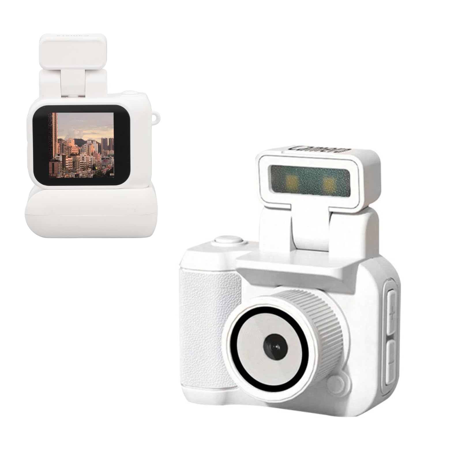 Mini Thumb Camera 1080P, HD Body Cameras with 1.44in Screen and Charging Case for Video Recording, Portable Pocket Camcorder for Outdoor Riding Sports (White)