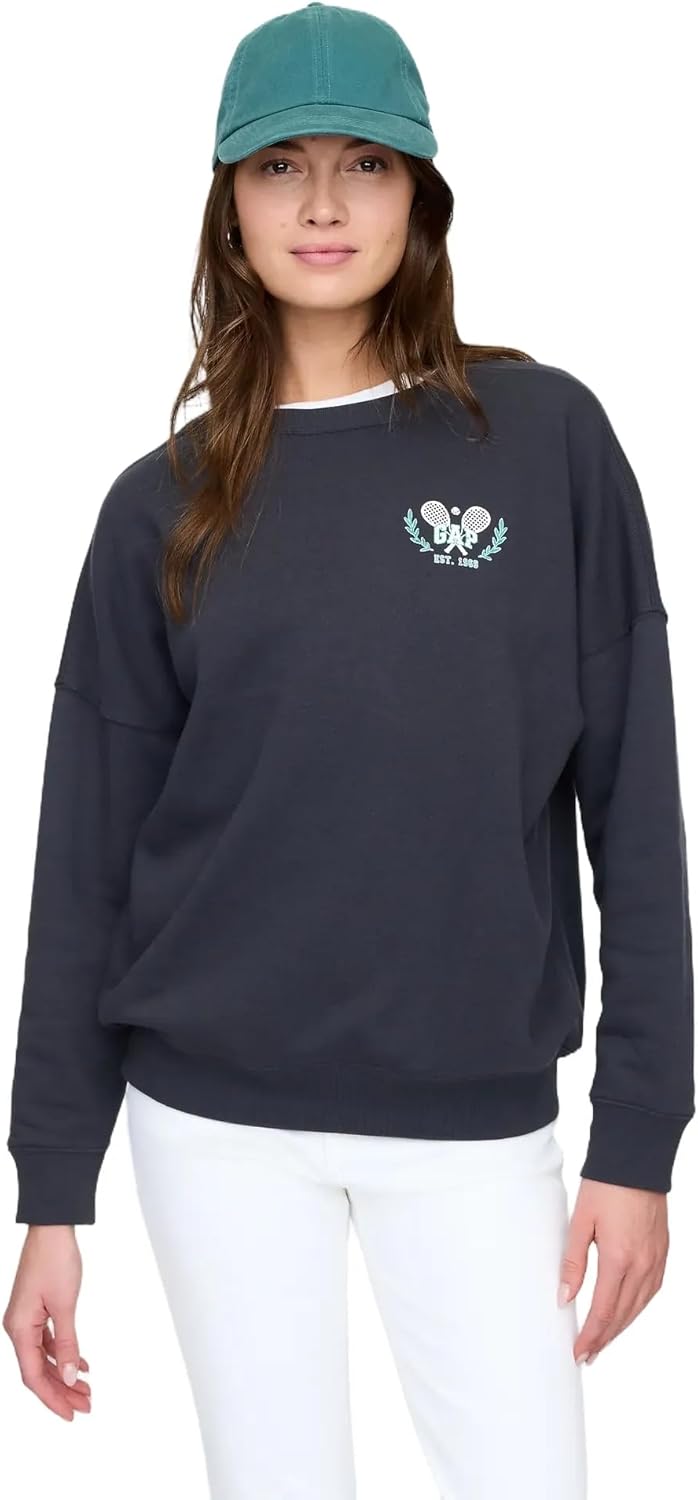 GAP womens V-logo Oversized Crew