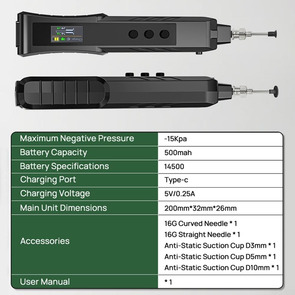 HR35 Stylo électrique d'aspiration sous vide avec écran TFT, outil de ramassage de puce IC ESD-Safe pour dessouder, kit de vide à faible bruit 40 dB pour réparation électronique et