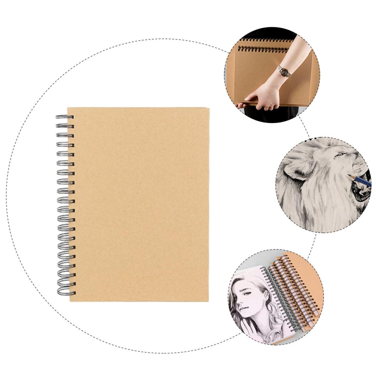 Angoily 1pezzi Libro da Disegno Spirale per Ragazza Album da Disegno Quaderno Portatile Leggero per Studenti Pittura e Schizzi