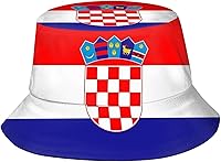 Vista 1 de Sombrero de pescador croata con bandera de Croacia, gorra de pescador croata para exteriores para mujeres y hombres