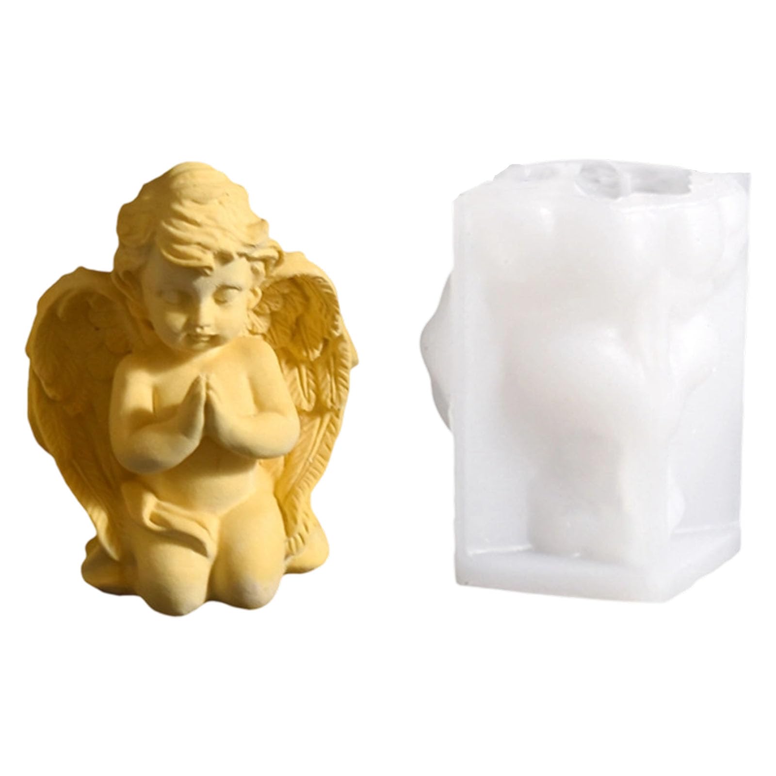 Jazuaiao Detailed Cherubim Elastomer Flame Cast with Release for Creative Undertakings Silicone Patron Cherubim Cast