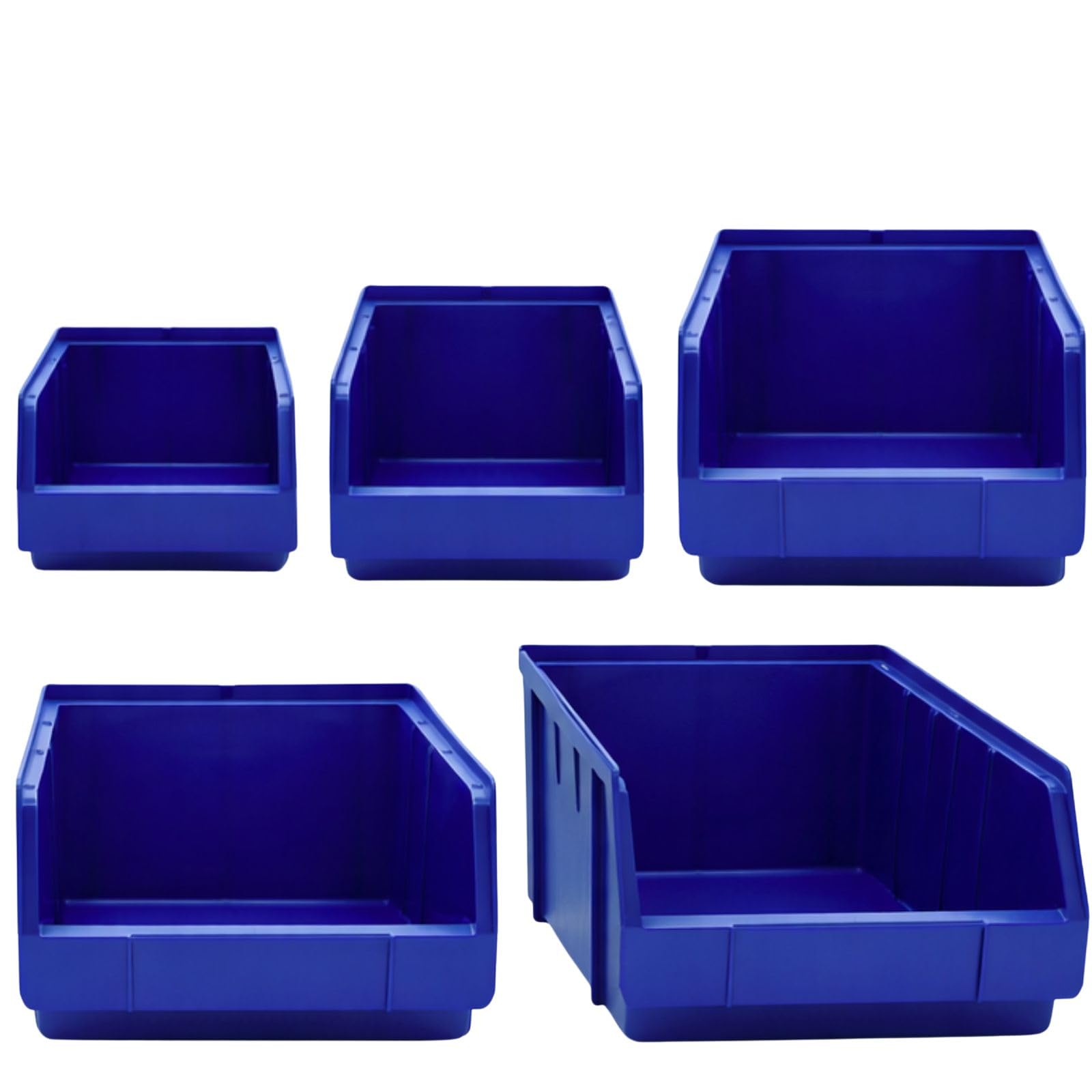 8 Stück Sichtboxen – Stapelbare Aufbewahrungsboxen aus PP (Polypropylen), verschiedene Größen, Lagerboxen für Werkstatt, Keller, Büro & Haushalt (335 × 209 × 152 mm (02))