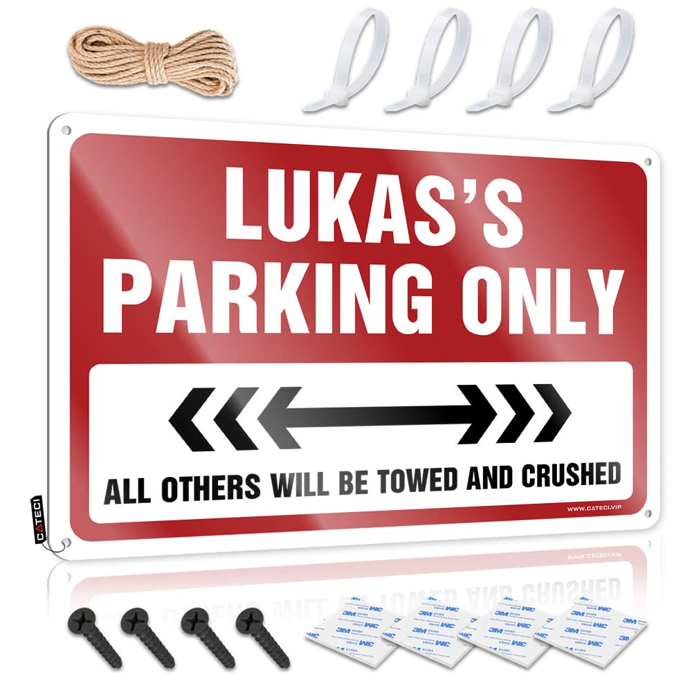 KRAZMURONGD Decaor Sign Lukas'S Parking Only Tin Sign Vintage Signs Metal Funny Outdoor Signs(30X40CM)