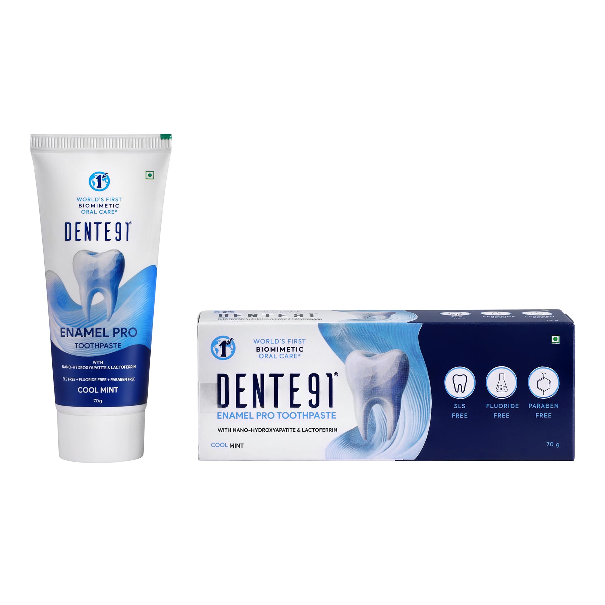 Dente91 Enamel Pro Toothpaste | Sensitivity Relief | Repairs Cavities | Fights Gum Disease | Reduces Bad Breath | Strengthens Enamel | Pack of 1, 1 X 70g