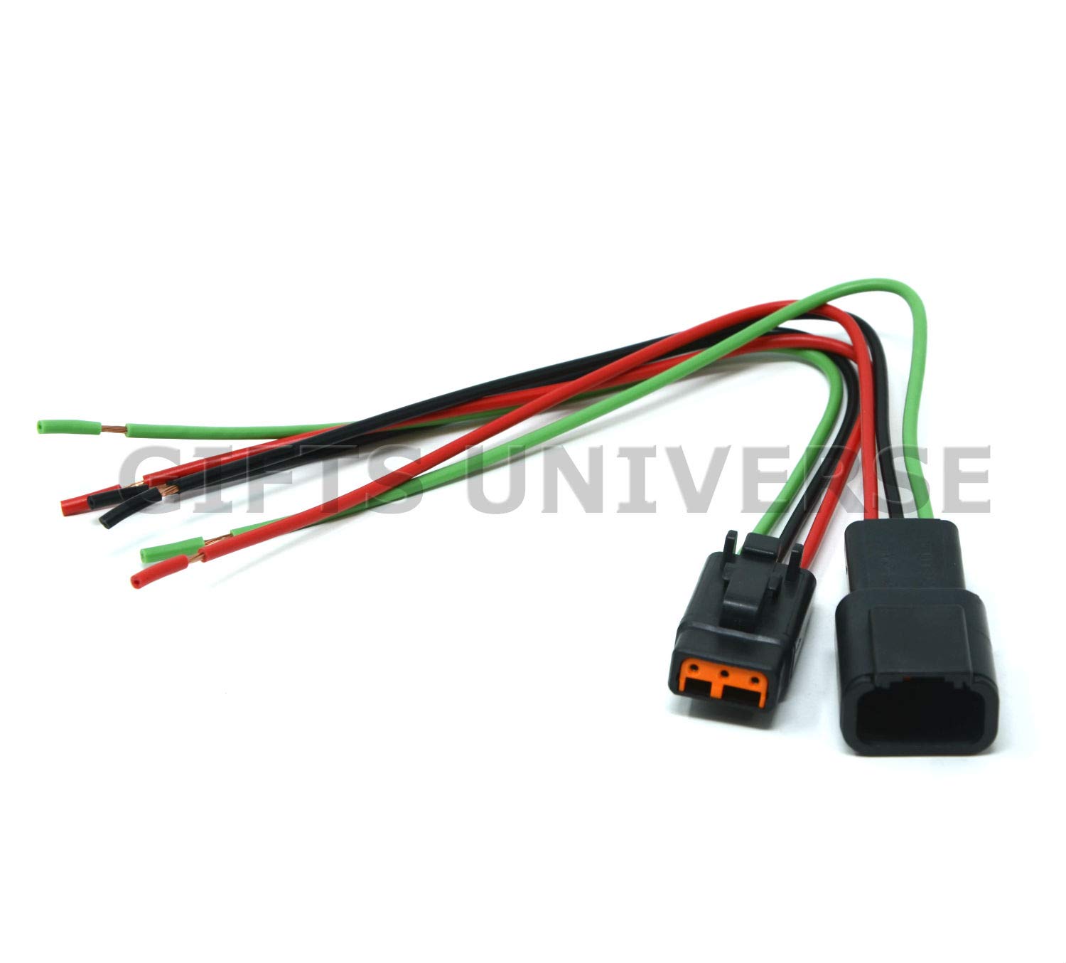 Buy Deutsch DTM Black 3Pin Connector Pigtail Kit, 20AWG GPT Wire (Made