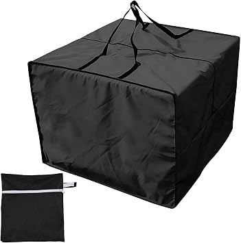 Outdoor Cushion Storage Bag, 32x32x24in Extra Large Square Protective Storage Bag with Zipper and Carry Handle 210D Oxford Cloth Home Storage Box for Matress Toys