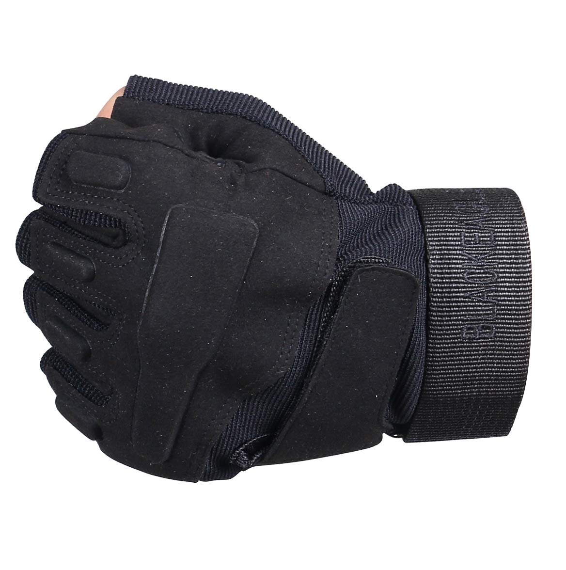 ThreeH Guanti mezzi dita Guanti tattici protettivi per sport all'aria aperta per Caccia Airsoft Paintball GL06XL,Black