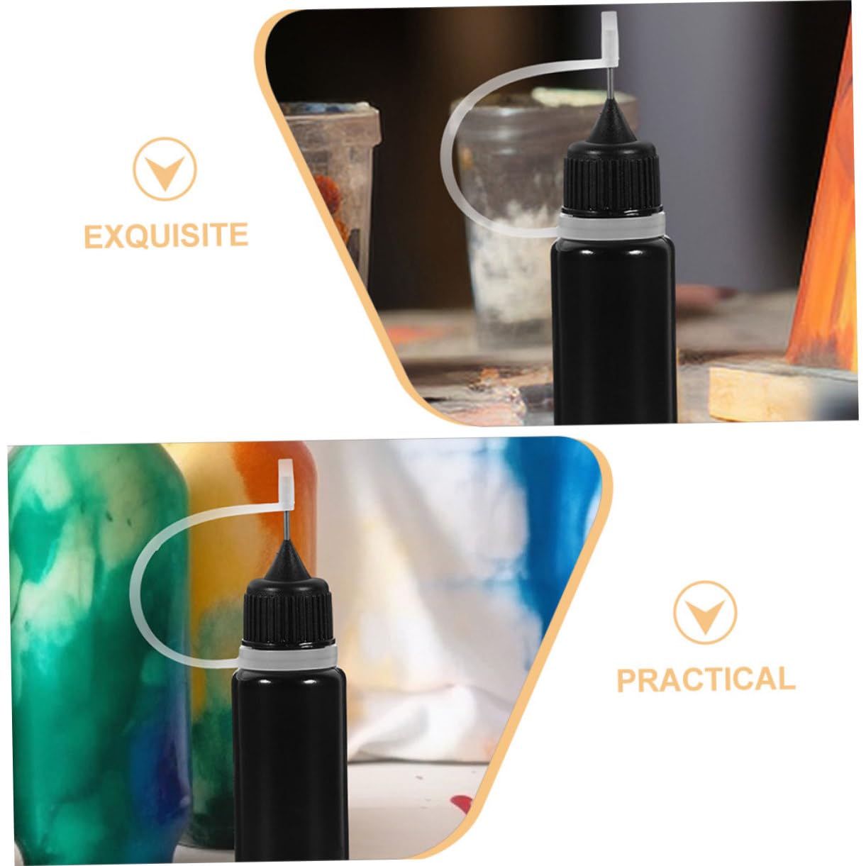 ULTECHNOVO 4 Sätze Flasche Mit Applikatorflasche Vorrats Für Kleber Leere Farbn Kleber n Leim Flüssigkleber Black Plastik 30 Stück * 4
