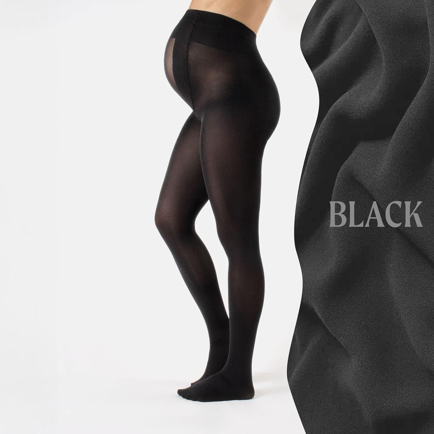 CALZITALY 2 Pairs Maternity Tights, Pregnancy Opaque Pantyhose | 40 DEN | S M L XL | Black, Blue | Made In Italy