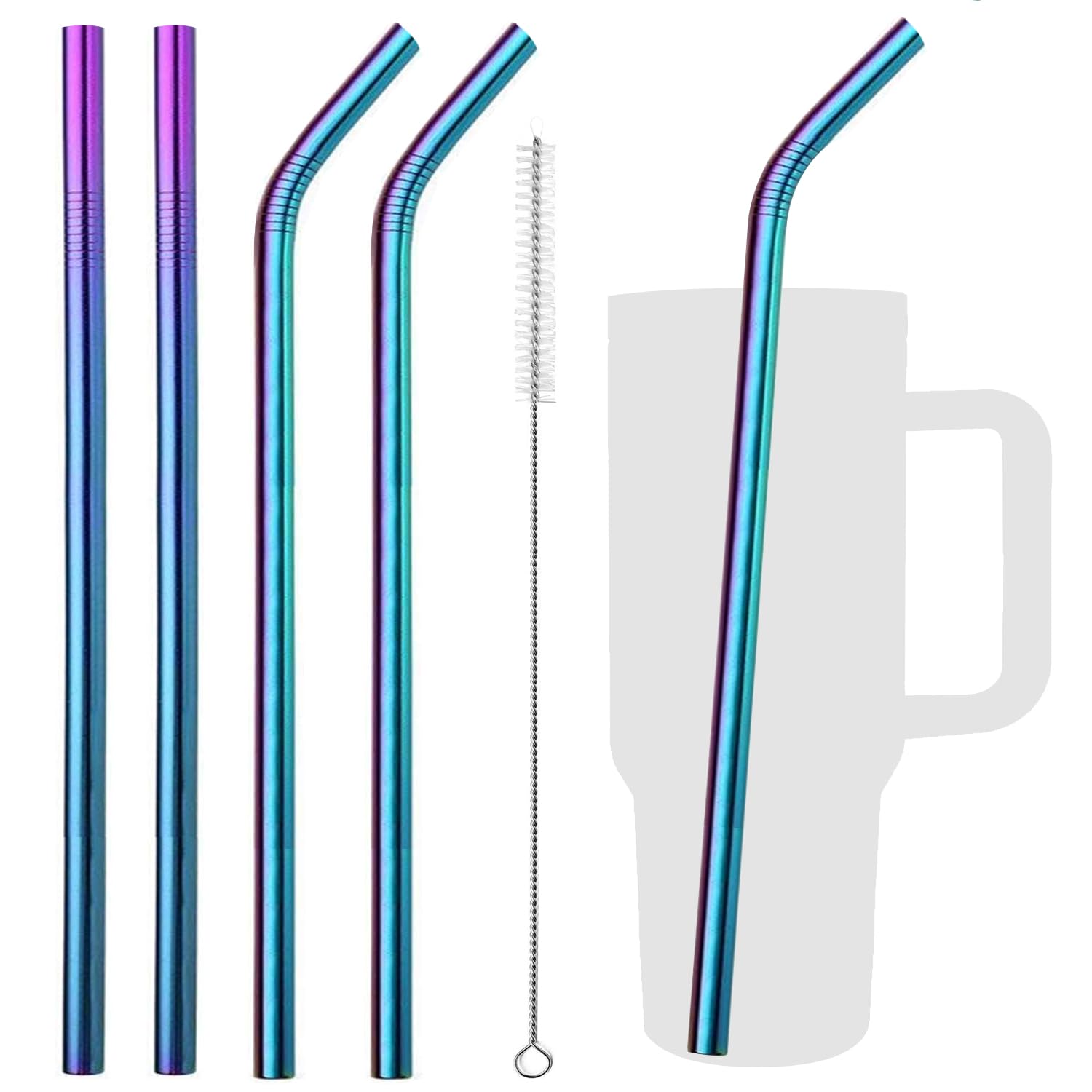 Pailles Stanley réutilisables de 30,5 cm pour remplacer les modèles en plastique jetables