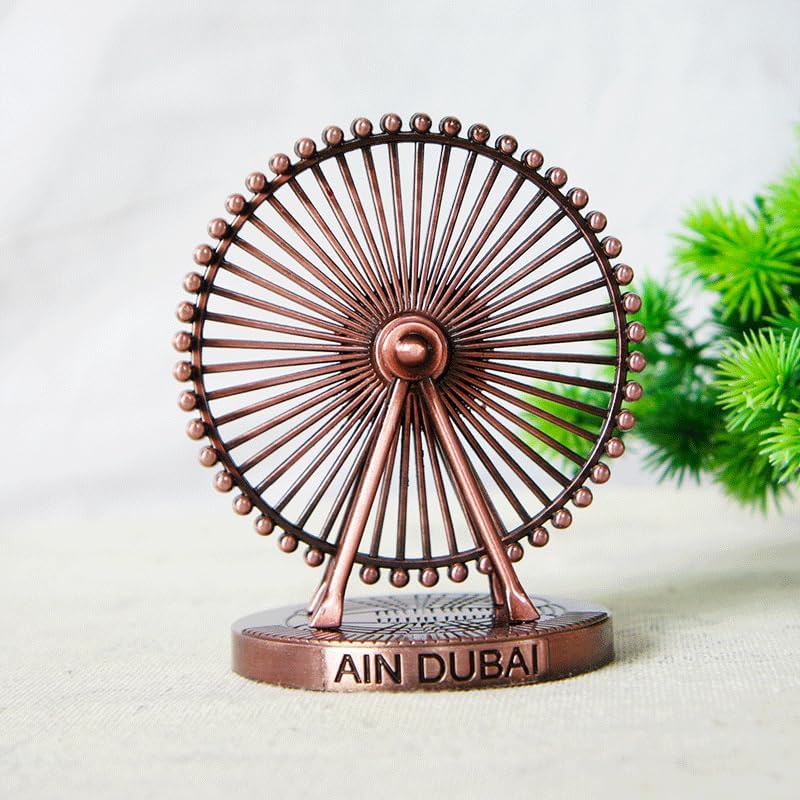 Creative Crafts 8.5 CM UAE Building Model Rotating Metal Dubai Ferris Wheel Ain Dubai Model Souvenir for Home Decoration M2-image-31