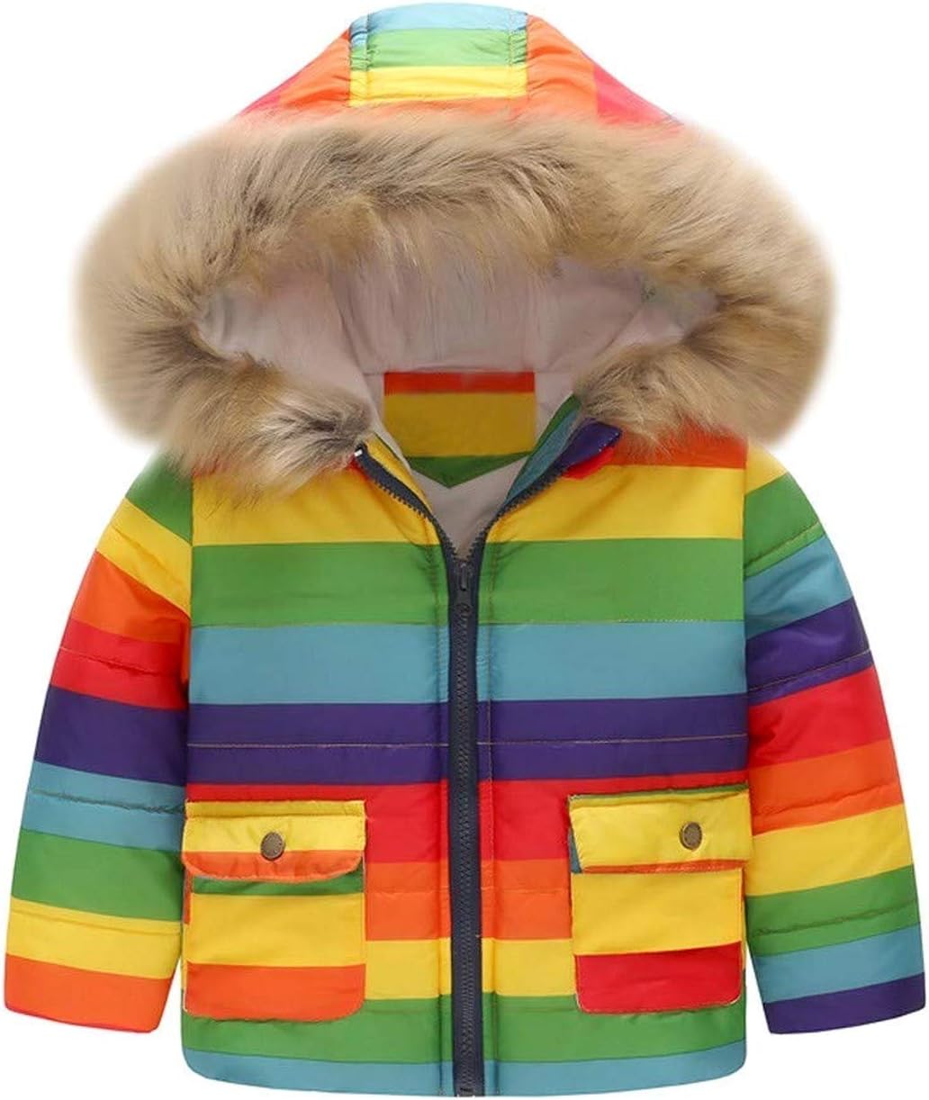 Baby-Girl-Boy Cartoon Car Print Winter Warm Jacket Hooded Windproof Coat