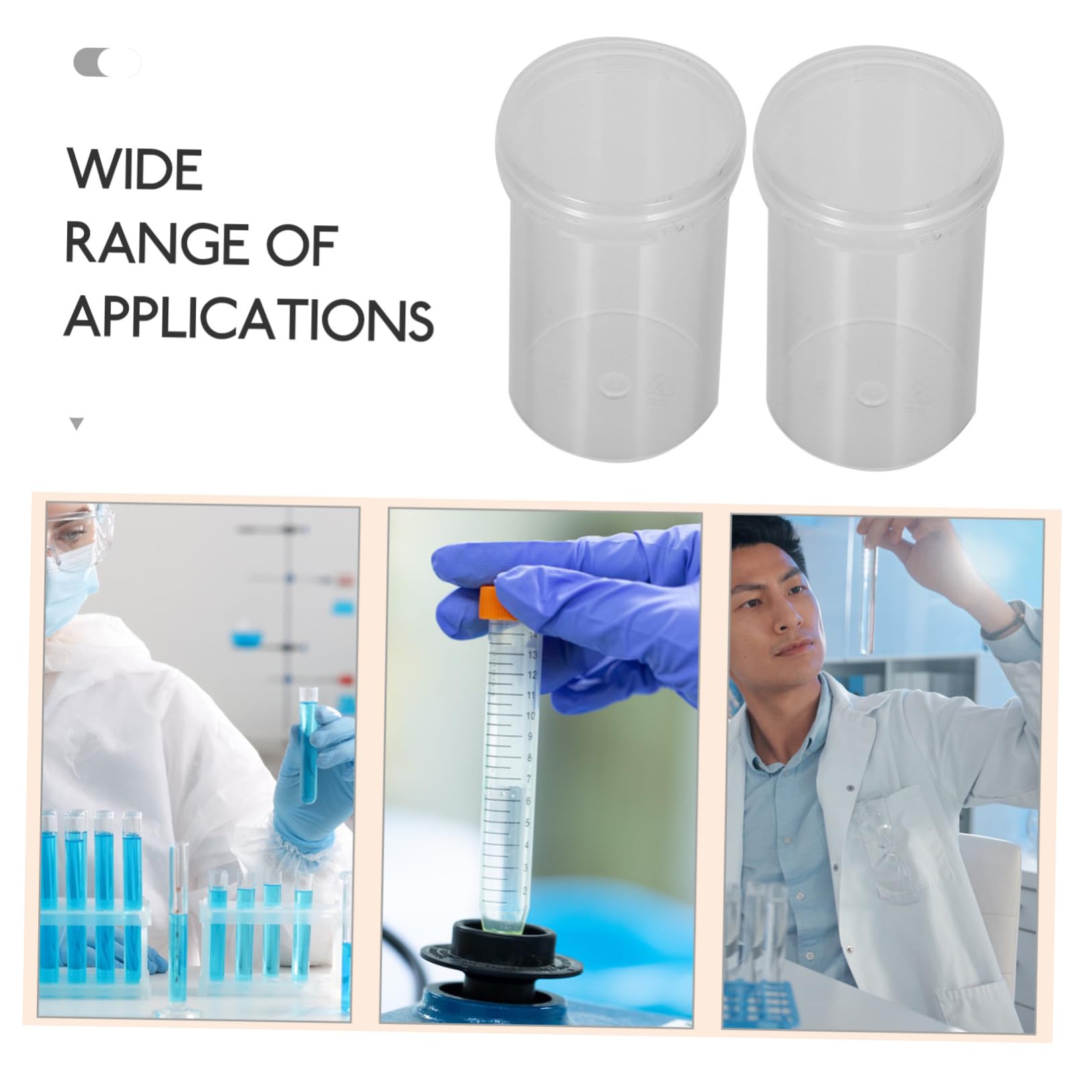 MUCKLILY Urine Container Sample Cups 20ml Specimen Cups Lids for Accurate Testing