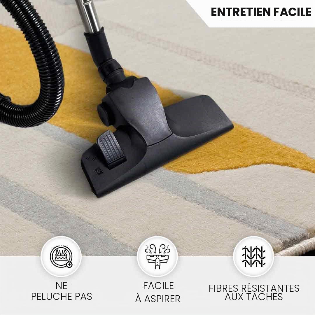Surya Atlanta Tapis de Salon, bohème, Grand Tapis pour Chambre à Coucher, 120 x 170 cm, Tapis pour Salle à Manger avec Motif géométrique, Tapis scandinave Moderne, Jaune Moutarde, Gris, Beige