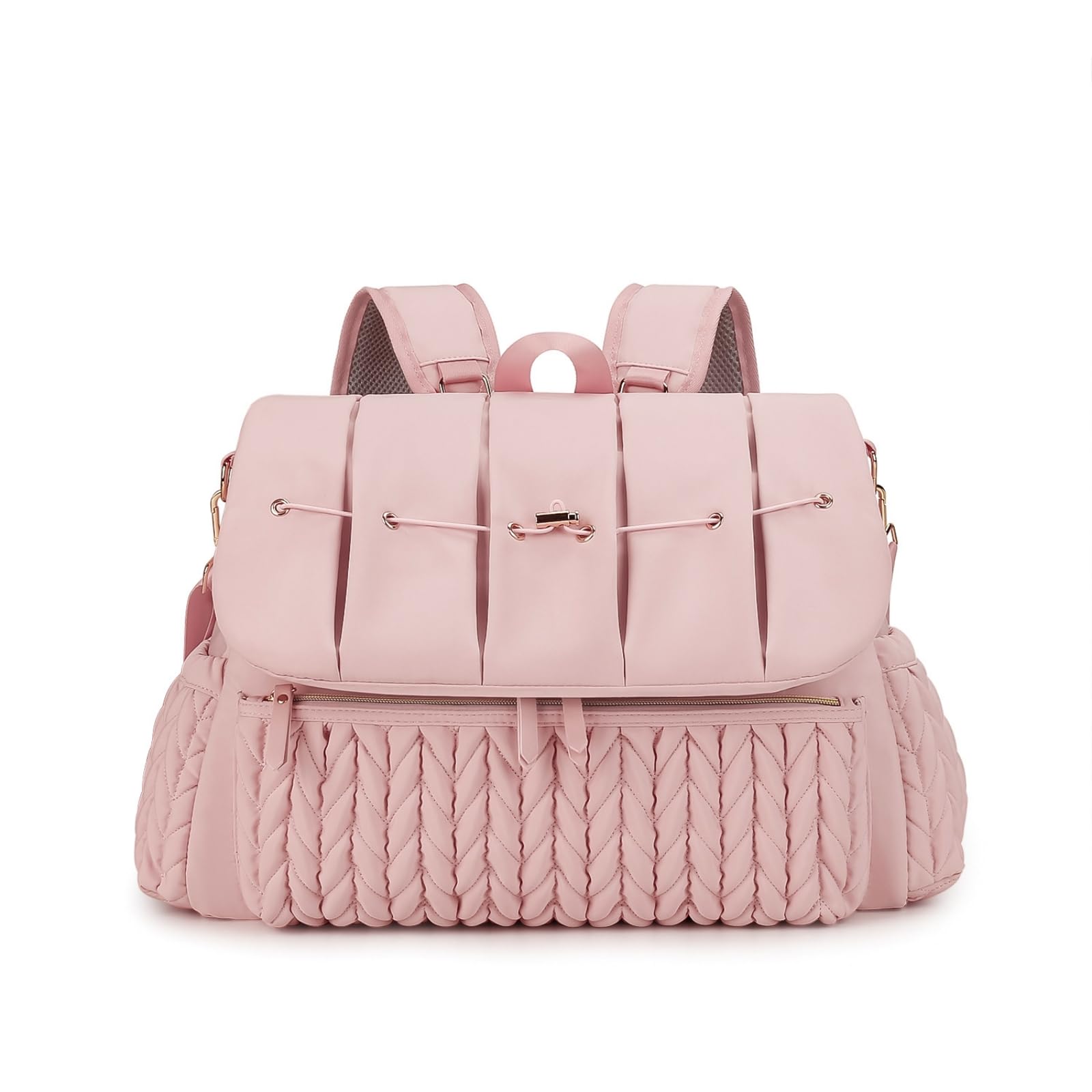 Mochila Pañalera Ligera Bolso Pañales con Cambiador Cómoda para, Paseos Diarios, Viajes, Rosado, Rosado