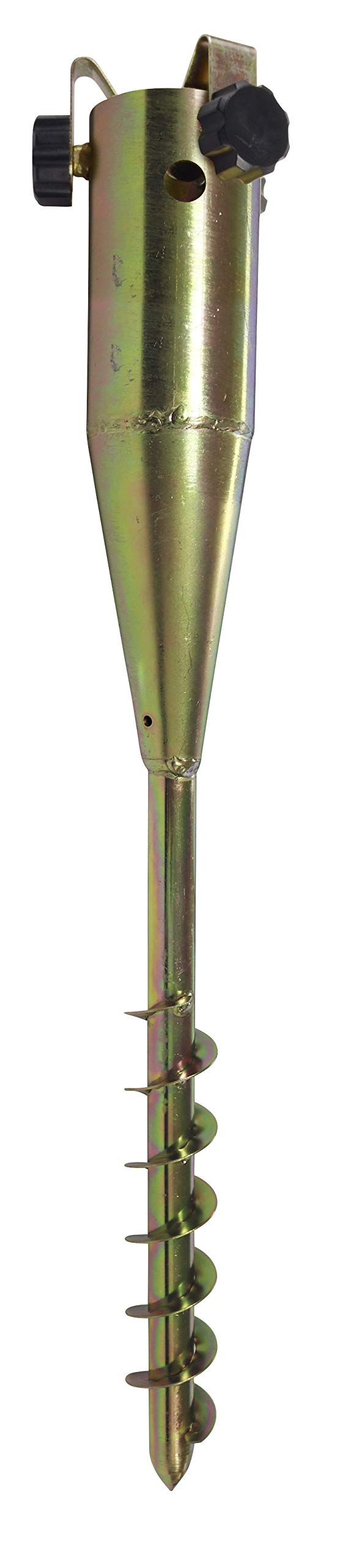 HOME IT® Pique de Sol pour Parasol – Universel Jusqu’à Ø60 mm – avec Tige de Serrage et 3 Vis de Fixation – Acier Galvanisé – Longueur 57 cm, galvanised