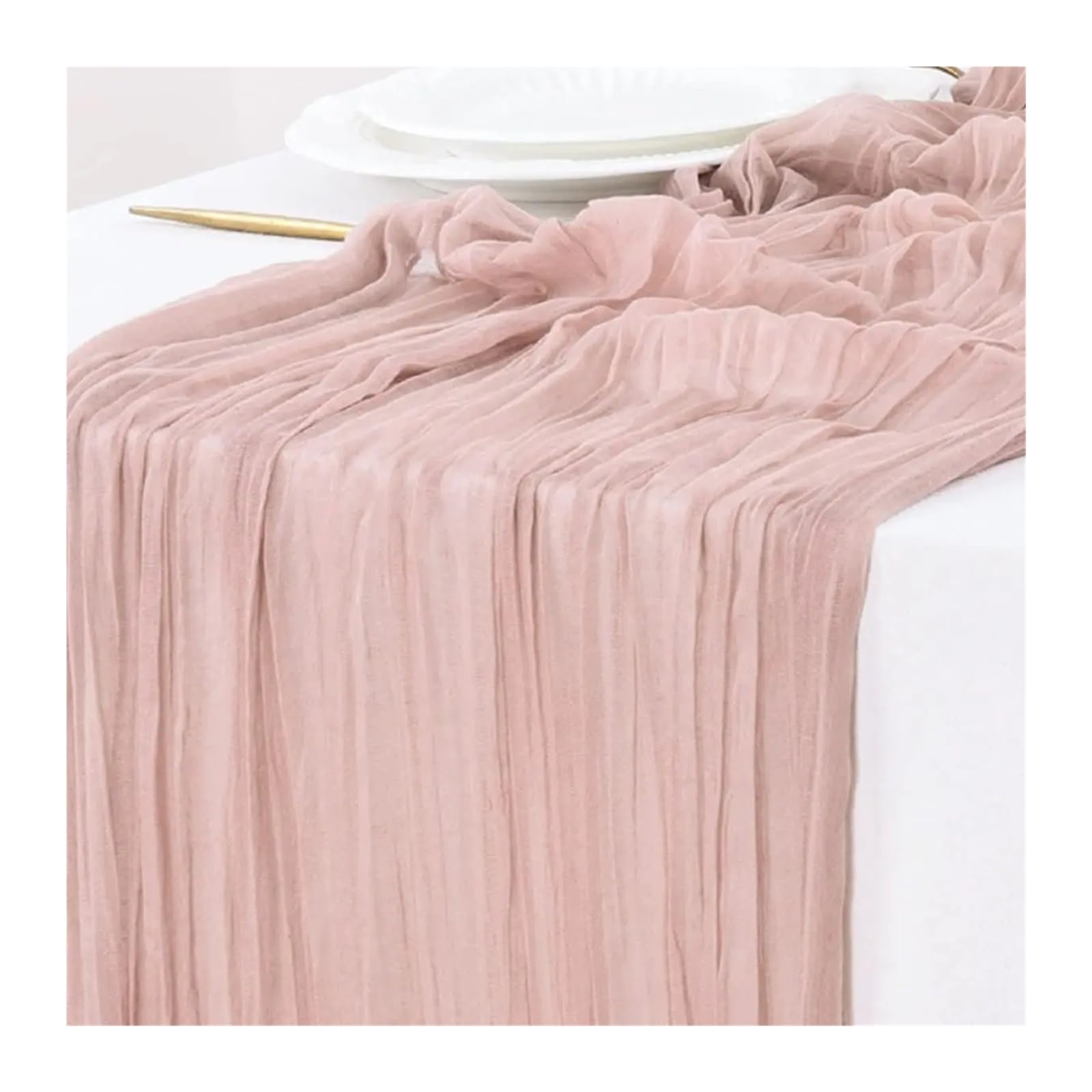 Cotton Table Napkins, Cheesecloth Gauze Table Runner Multicolor 10 Pcs Multiple Sizes(Peach Coral,10PCS 90X340cm)