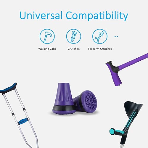 Miniatura 5 de Rehand Puntas coloridas para bastón y bastón todo terreno (morado)