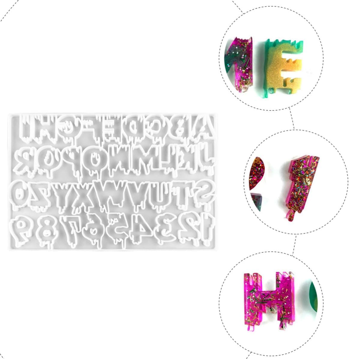 Silicone Alphabet Pendant Mold for Epoxy Resin DIY Jewelry Making