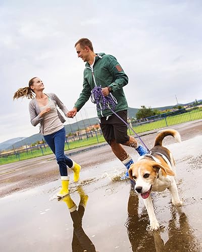 Miniatura 7 de Correa de cuerda larga para entrenamiento de perros de 16 pies, 30 pies, 50 pies, 100 pies, hilos reflectantes, cable de verificación, entrenamiento