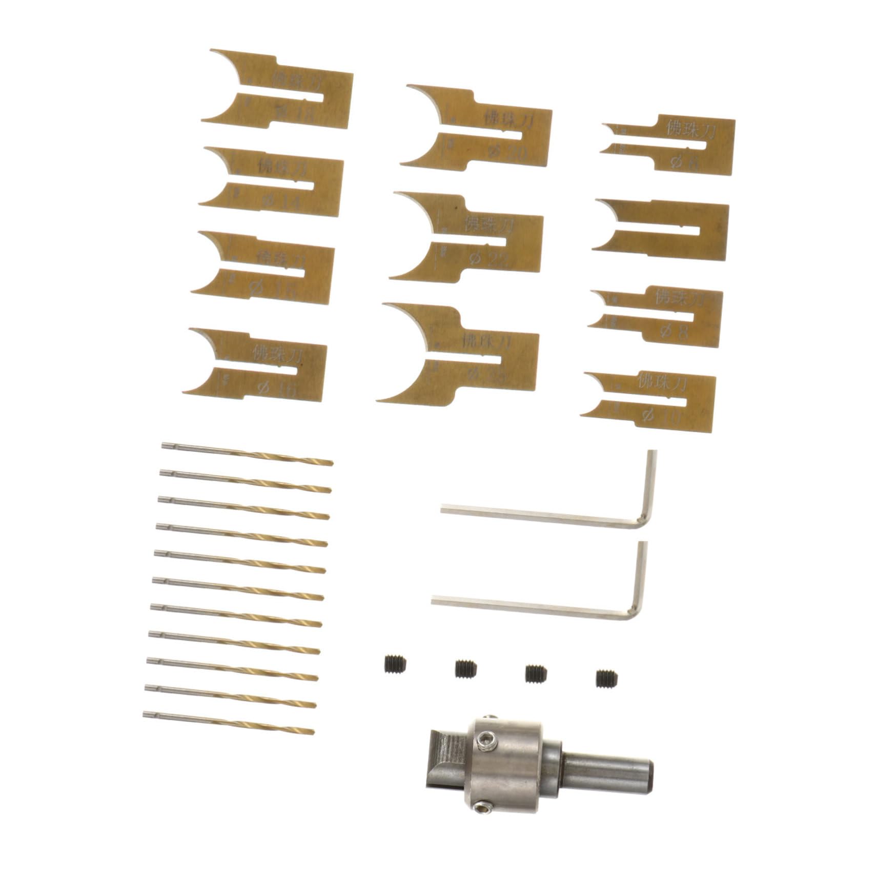 HOMSFOU Set 24 Pezzi Punte da Trapano per Perline in Legno Acciaio 6-25mm Kit per Creazione Gioielli e Decorazioni Artigianali
