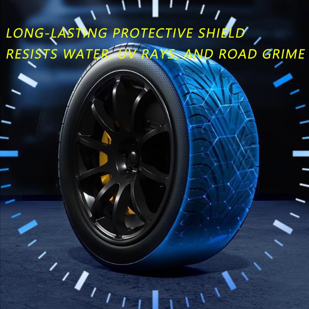 Plastics & Rubber Tyre Shine & Protector Spray, Tire Coating Liquid – Hydrophobic Tyre Dressing, Rubber Shine Spray, Long Lasting Protection for All Wheel and Tires Types (1pcs)