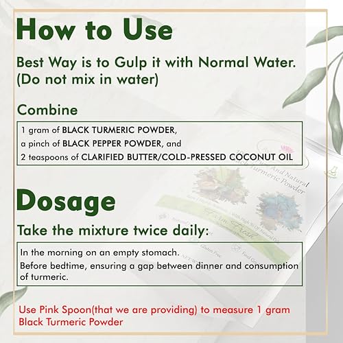 Miniatura 2 de Ayur Aranya - Polvo de cúrcuma negra 100% puro y natural, polvo de raíz de cúrcuma cesia altamente aromático con aceites naturales, soporte para las