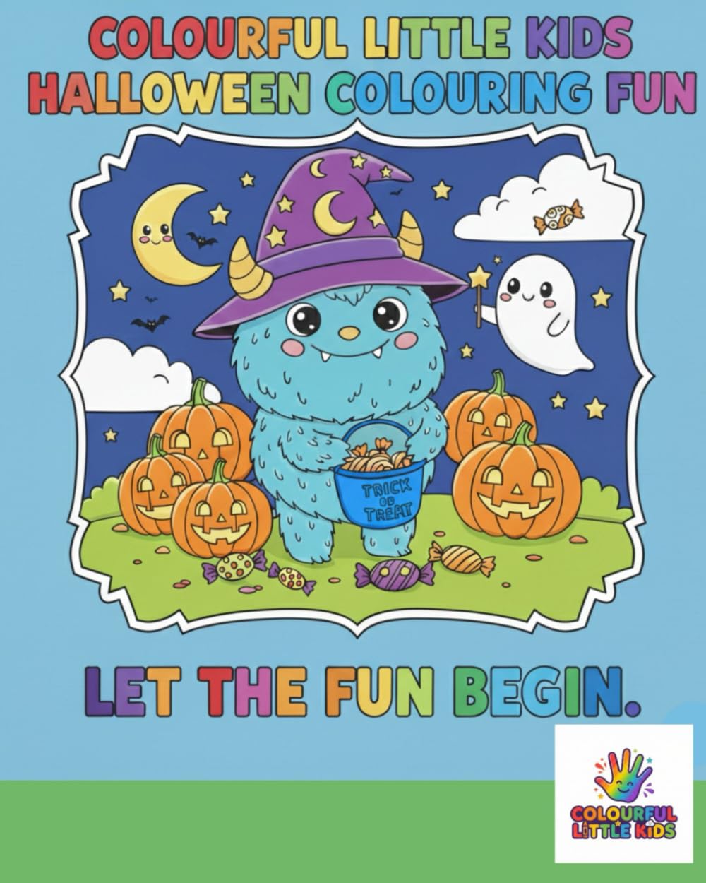 Colourful Little Kids Halloween Colouring Fun