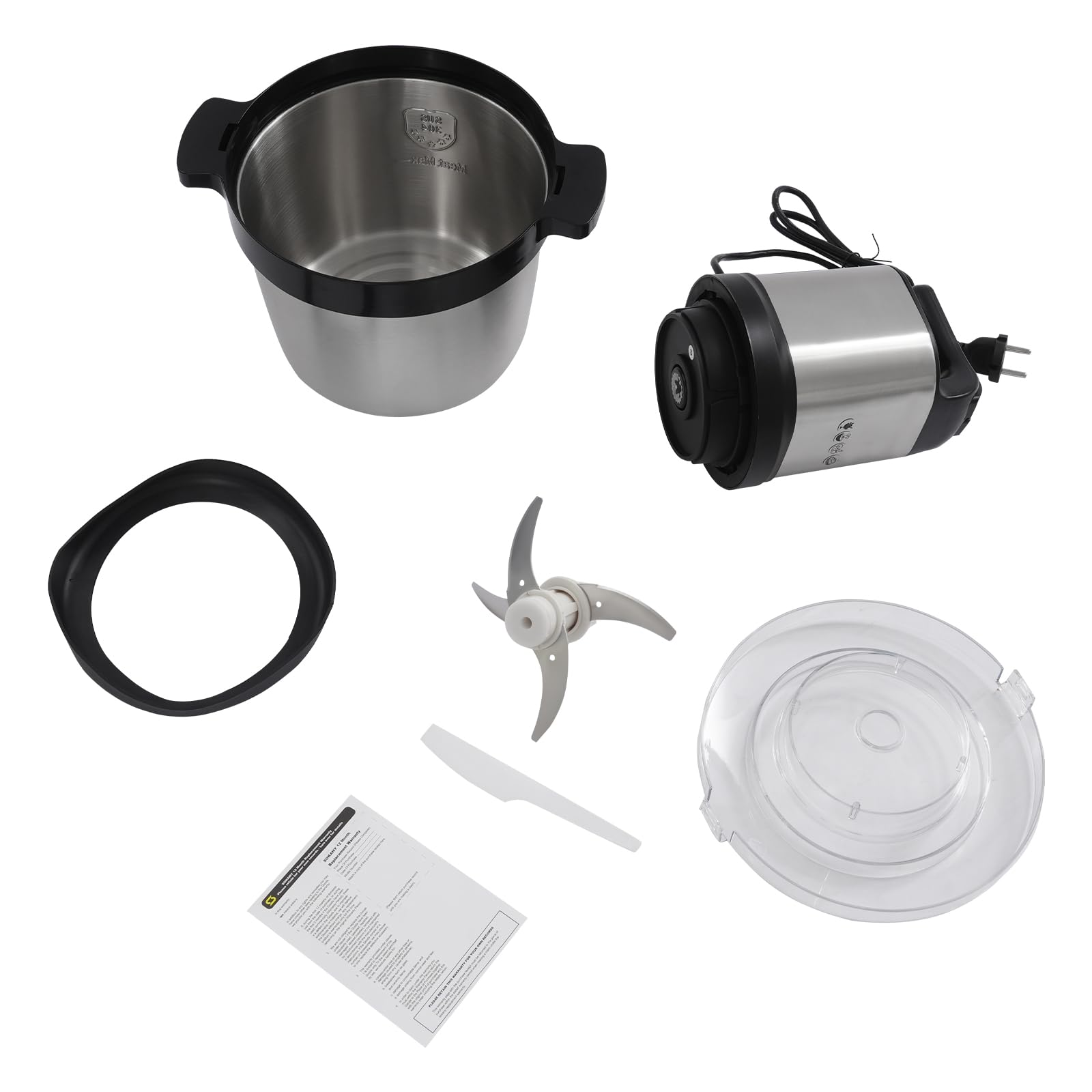 Tritatutto elettrico grande, 1500 W, tritatutto elettrico da 6,5 l, tritatutto universale per frutta, verdura, carne
